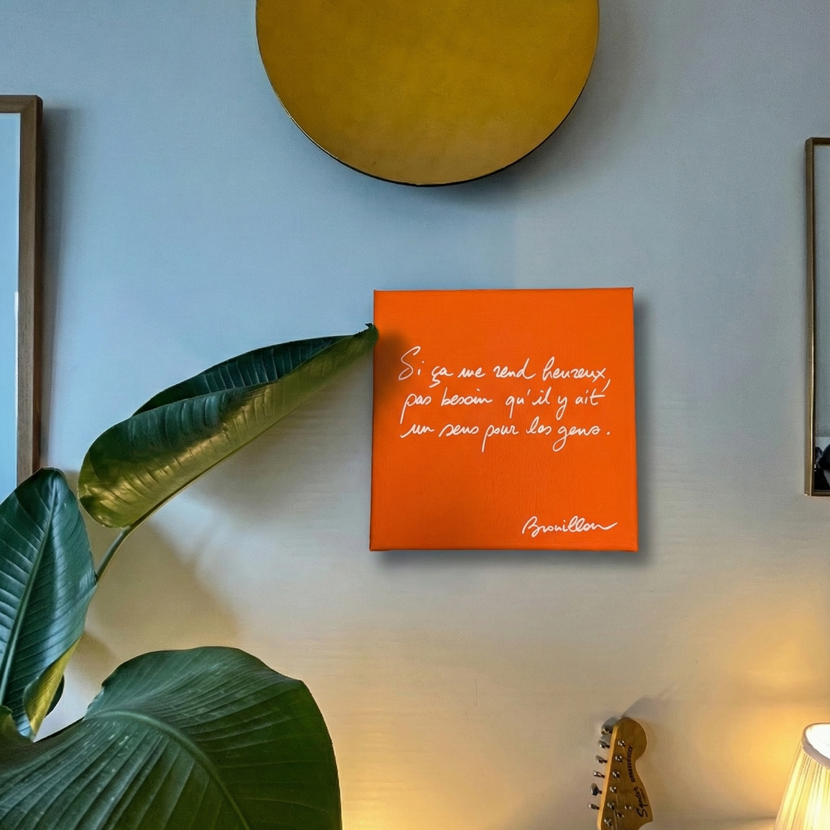 Toile réalisée par la maman de Brouillon.