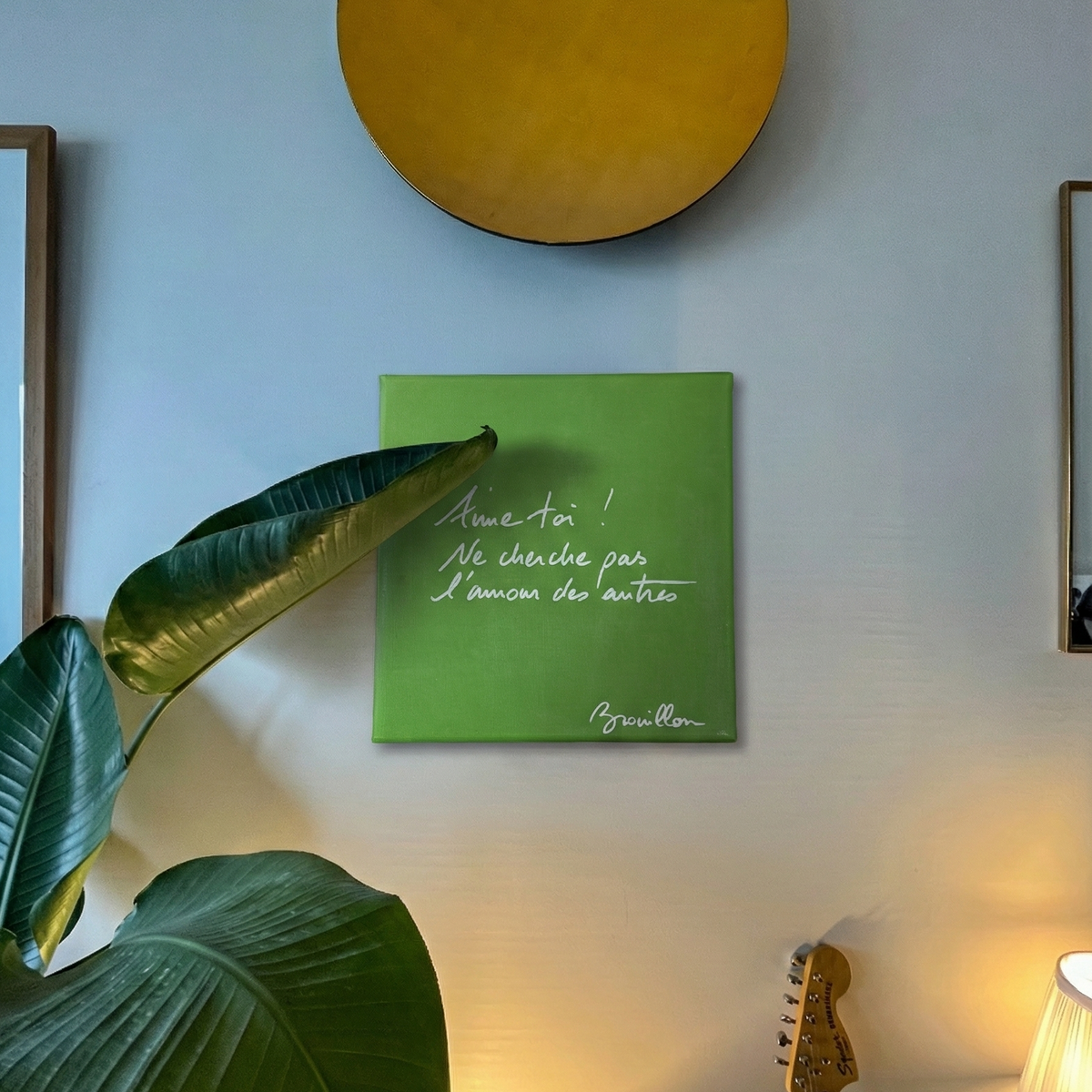 Toile réalisée par la maman de Brouillon.