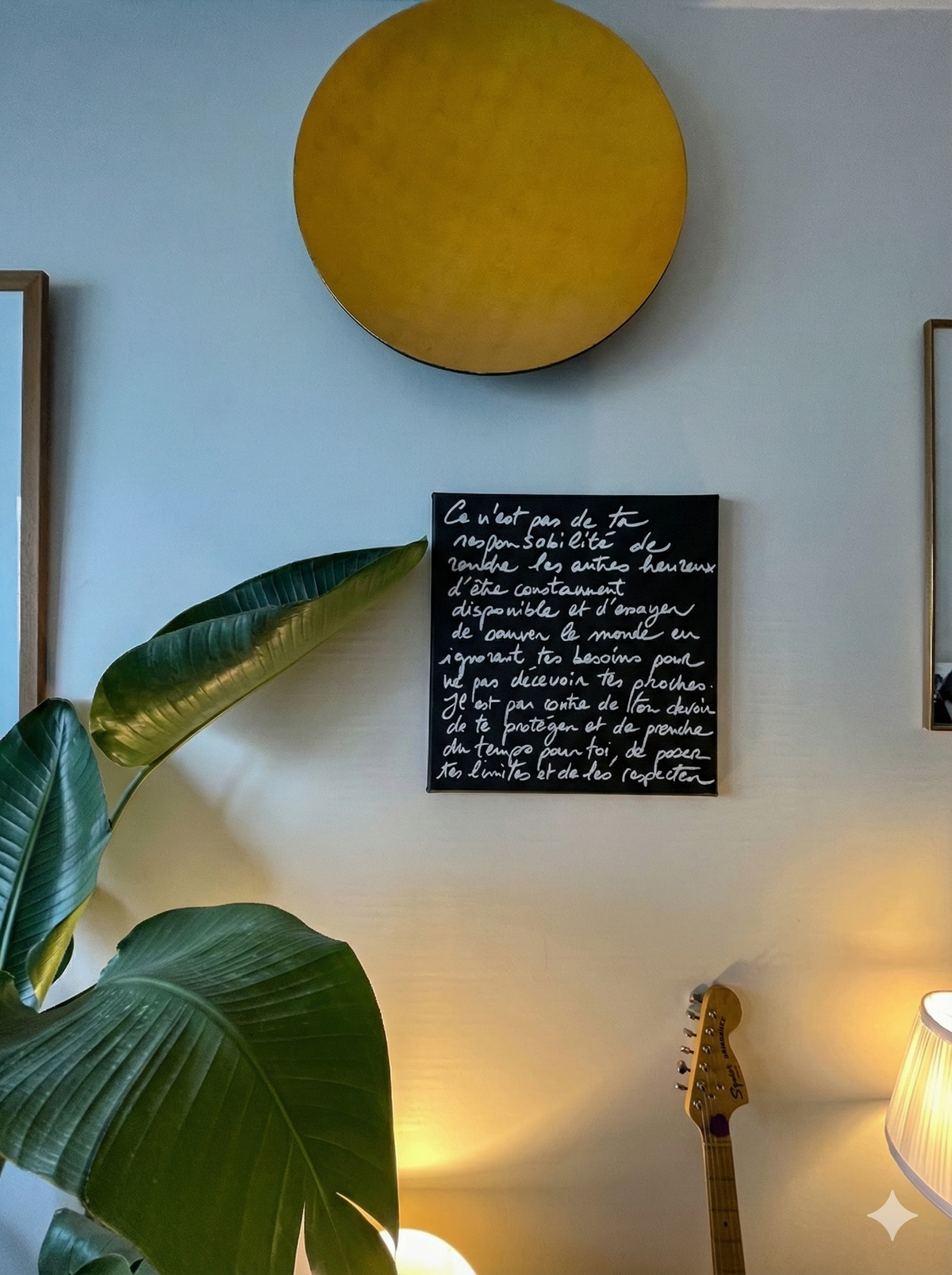 Toile réalisée par la maman de Brouillon.