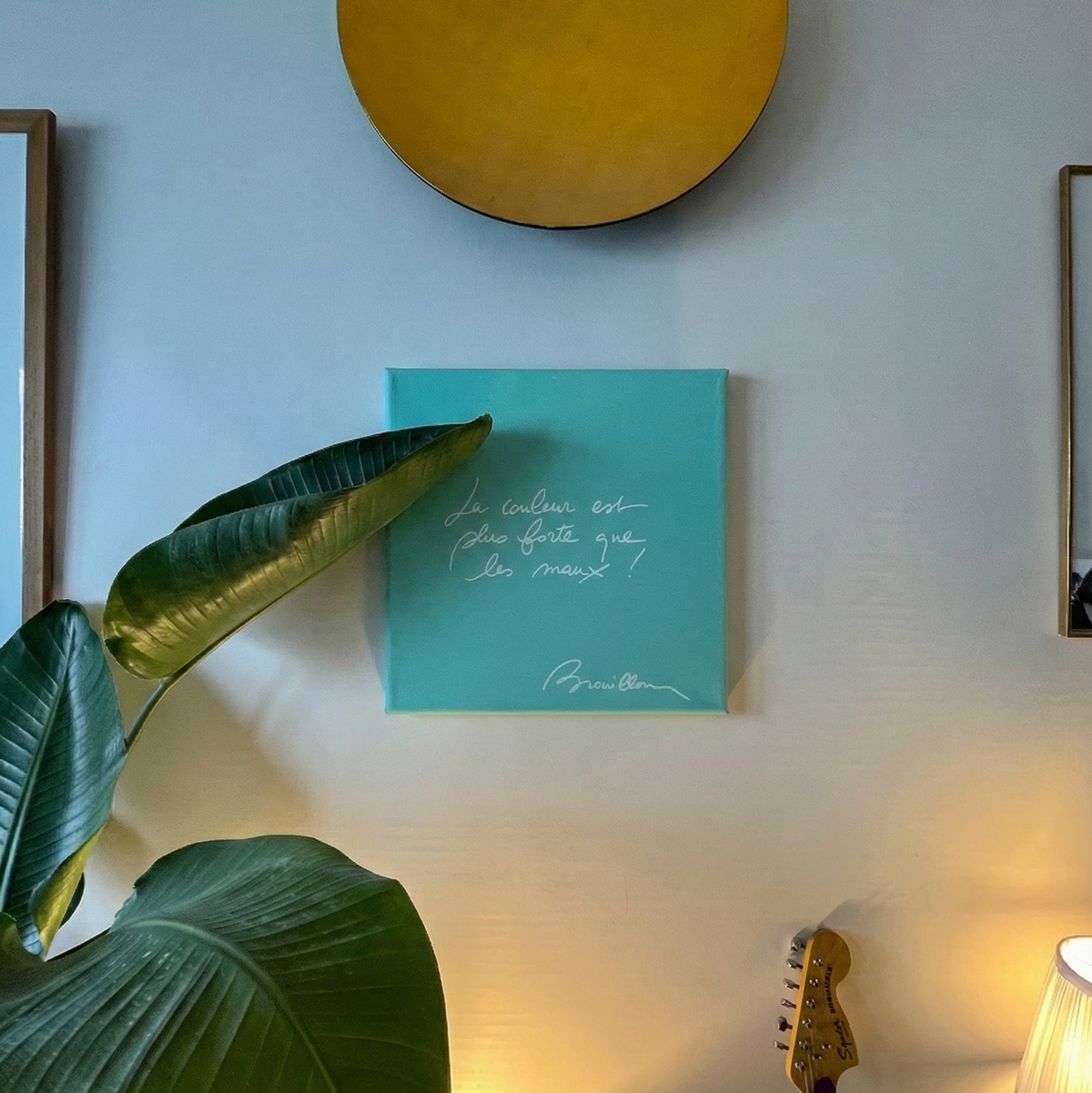 Toile réalisée par la maman de Brouillon.