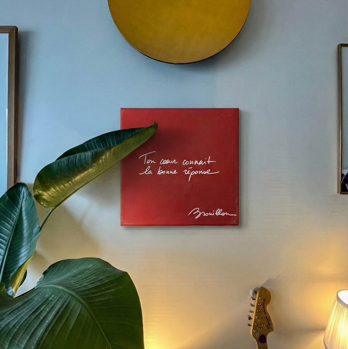 Toile réalisée par la maman de Brouillon.