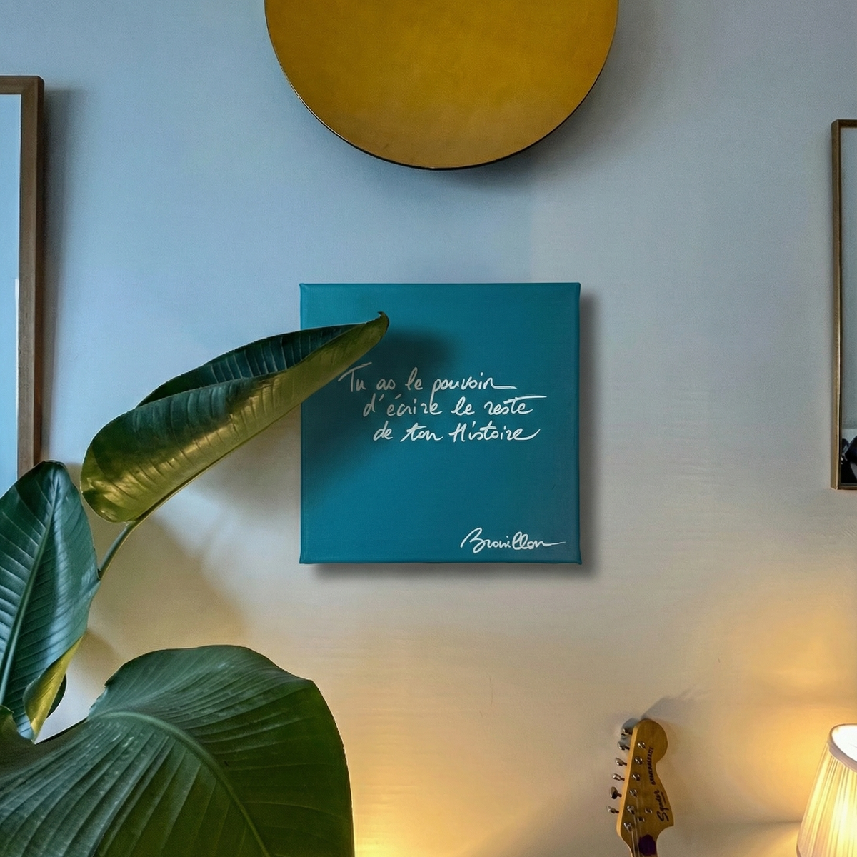 Toile réalisée par la maman de Brouillon.