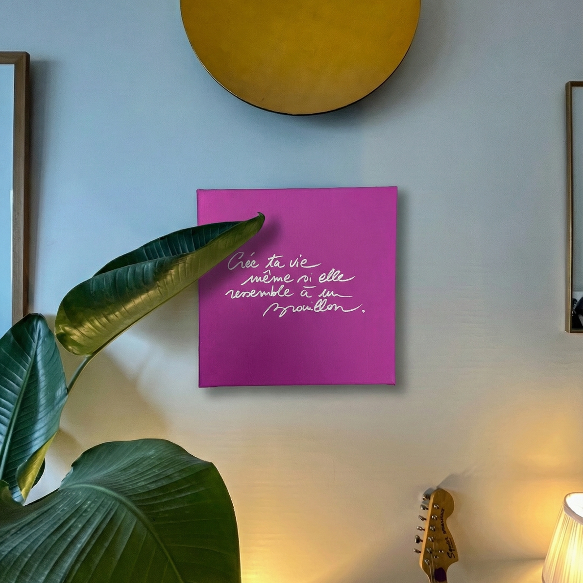 Toile réalisée par la maman de Brouillon.