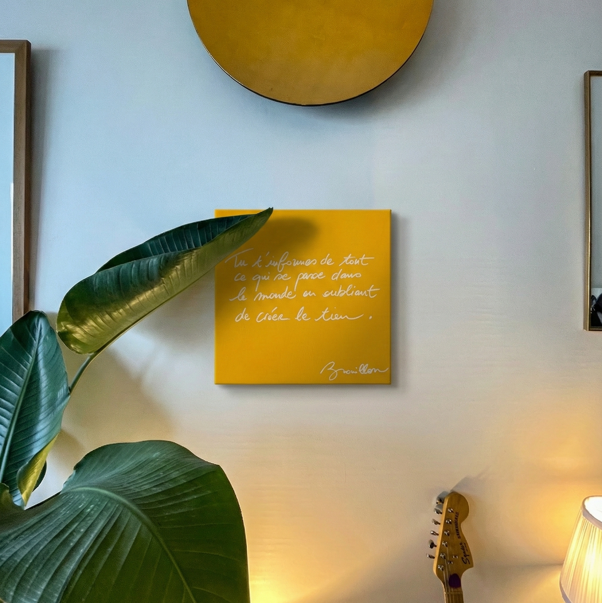 Toile réalisée par la maman de Brouillon.